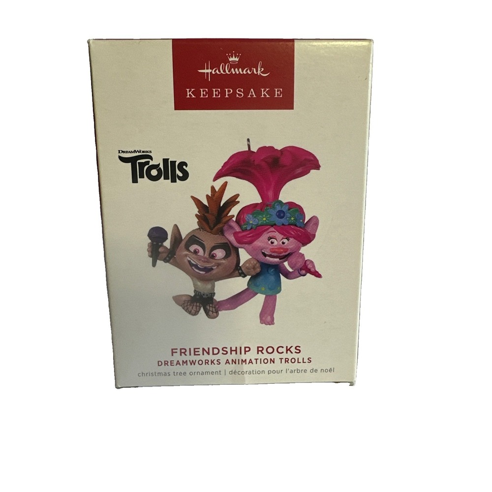 Hallmark Keepsake "Friendship Rocks" DreamWorks Trolls Christmas Ornament New